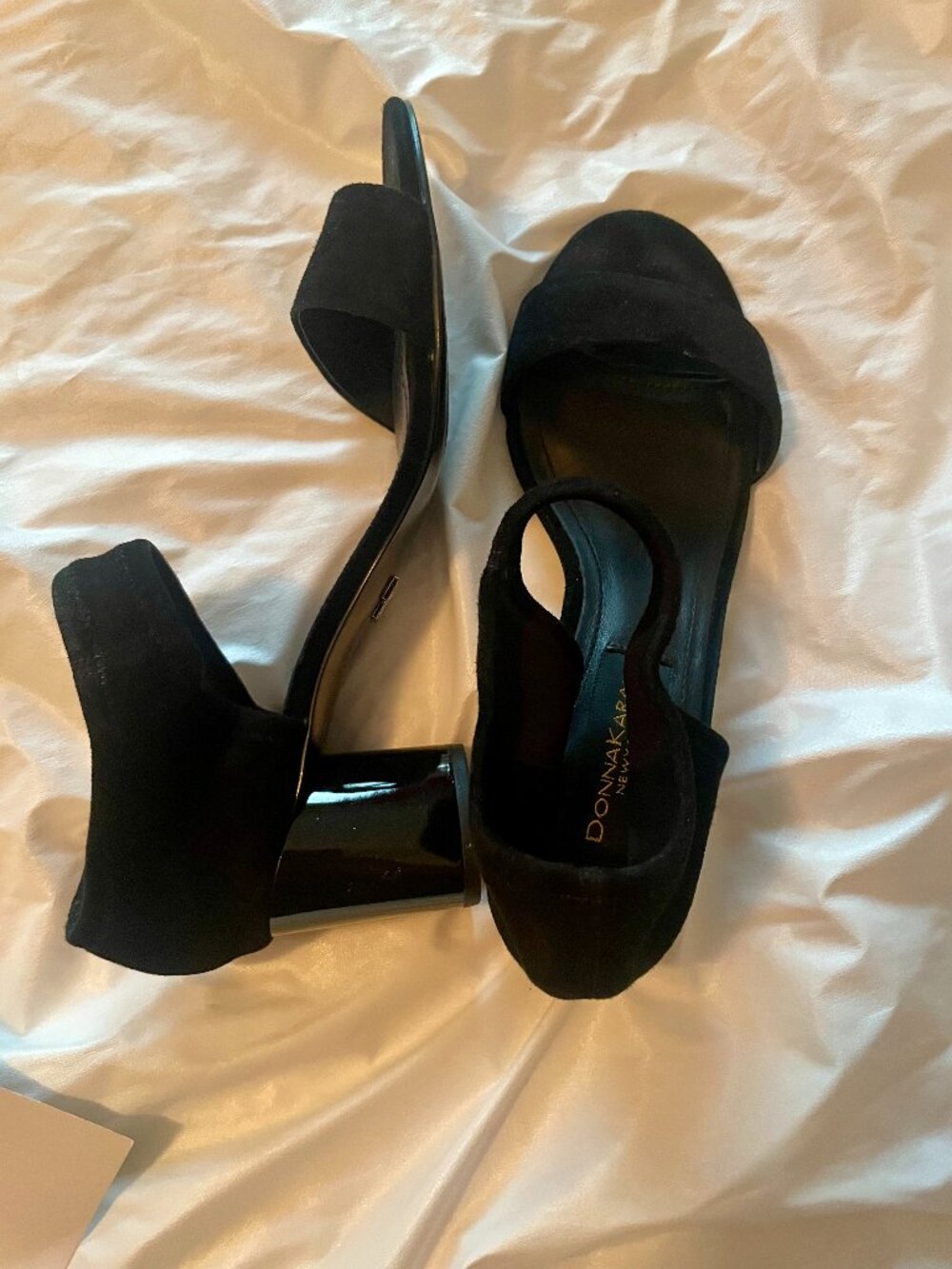 Donna Karen Black Suede Heels - Size 8